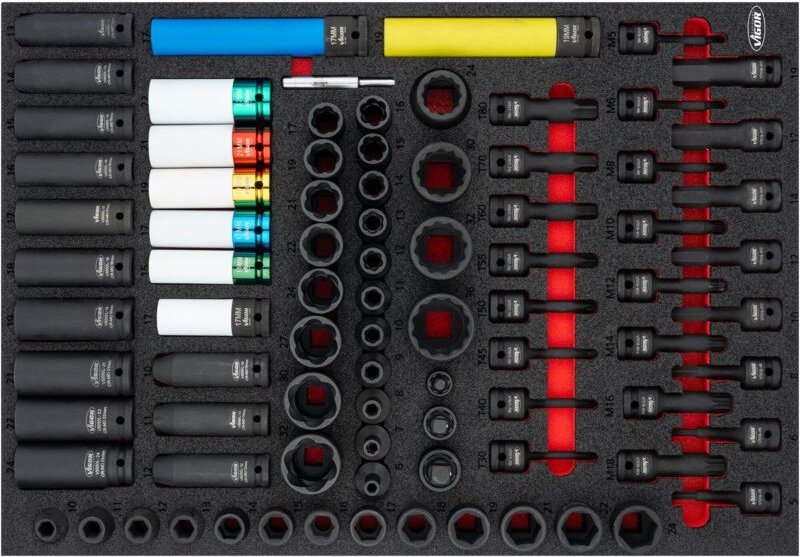 Schlagschrauber Steckschlüsseleinsatz Satz, 10 - 36, T10 - T40, Anzahl Werkzeuge: 80 - Vigor