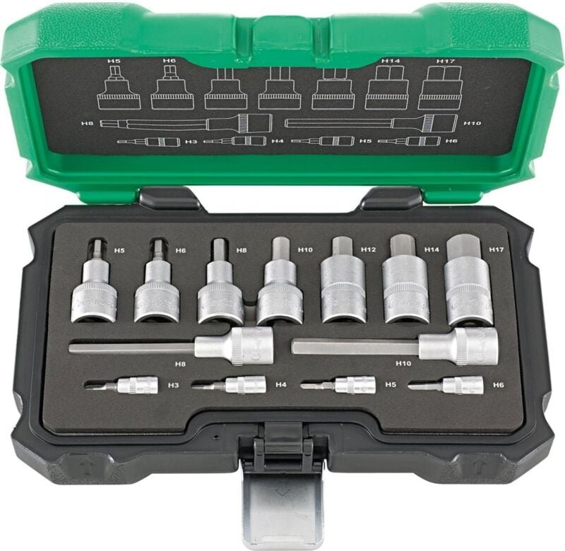 Fortis Schraubendreher-Einsatz-Garnitur 1/4 + 1/2, 13-tlg., Innen6kant