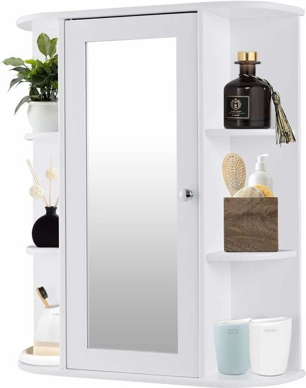 Thumbnail - Spiegelschrank, Badezimmerspiegel mit Ablagen, Wandschrank mit Spiegel, Badezimmerspiegelschrank, Innere Verstellbare Tr...