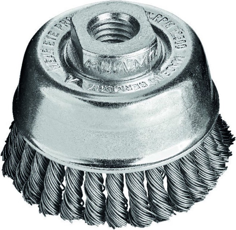 Lessmann Topfbürste Stahldraht gezopft 65x0,5mm Besatz 30x6mm gez.Draht