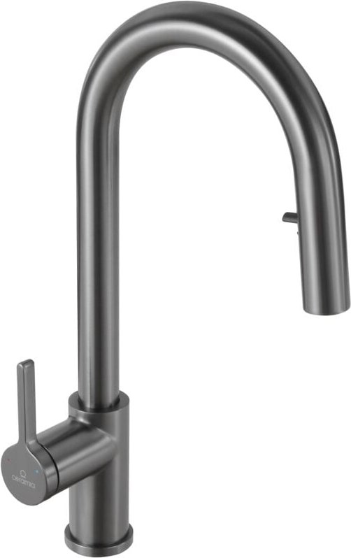 Ceramia - Spültischarmatur tml mit Brause, Edelstahl, 1-Loch, Gun Metal gebürstet