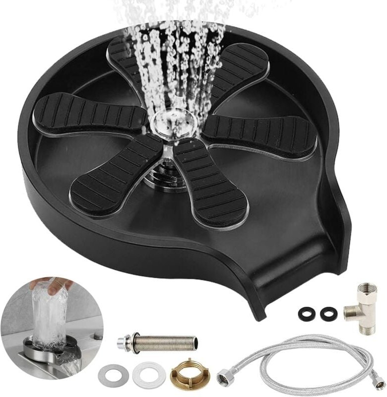 Spülbecken-Glasspüler, Automatischer Tassenspüler 304 Edelstahl-Glasspüler, Glasspüler für Küchenspüle