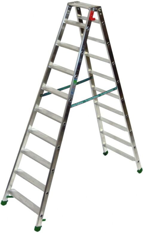 Doppelleiter 2x9 Stufen - Maximale Arbeitshöhe 3.99m - D8