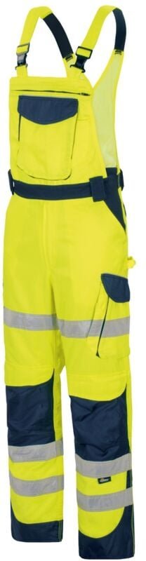 Vizwell - Herren Warnschutz-Kontrast-Latzhose VWTC115 Gr. 64 gelb/marine