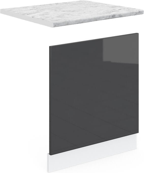 Frontblende R-Line, Anthrazit, 60 cm , AP Marmor, Vicco