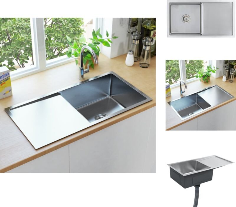 Küchenspülen & Spülbecken - Living Handgefertigte Küchenspüle Edelstahl - Silber