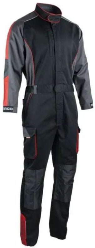 Thumbnail - Racer Einteiler mit Reißverschluss Schwarz/Grau/Rot Größe xxxl - FXWW4010E-XXXL - Facom