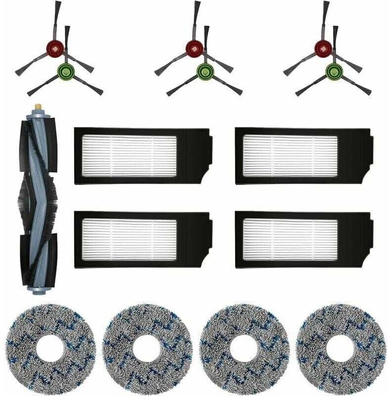 KZQ 15er-Pack Ersatzfilter und Bürsten für Ecovacs DEEBOT T20, Omni T10, Omni DEEBOT X1, Omni X1 Turbo X1 Plus Roboterst...