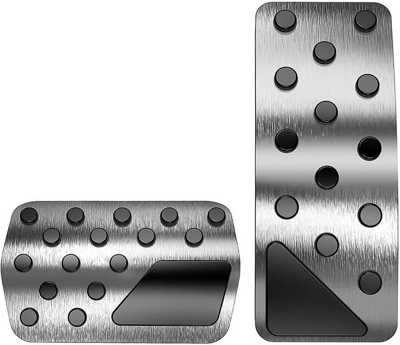 Woosien - Für Durango 2011–2021, kein Bohren, Aluminium-Brems- und Gaspedalabdeckungen (Silber)
