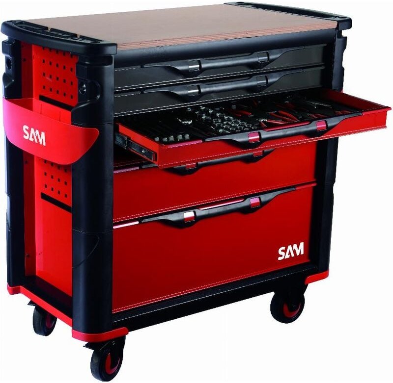 Thumbnail - Sam Outillage - Werkzeugwagen extra breit 6 Schubladen sam werkzeug 202 Werkzeuge Wartung Module abs - cpp-xl