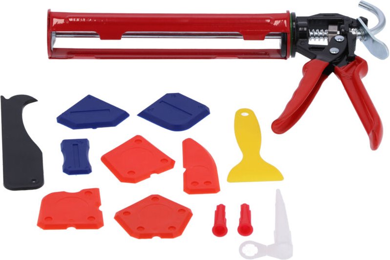 Thumbnail - Jeffergarden Kit di attrezzi per calafataggio con raschietto multifunzionale per stucco, Cartuccia Manuale in Silicone, ...