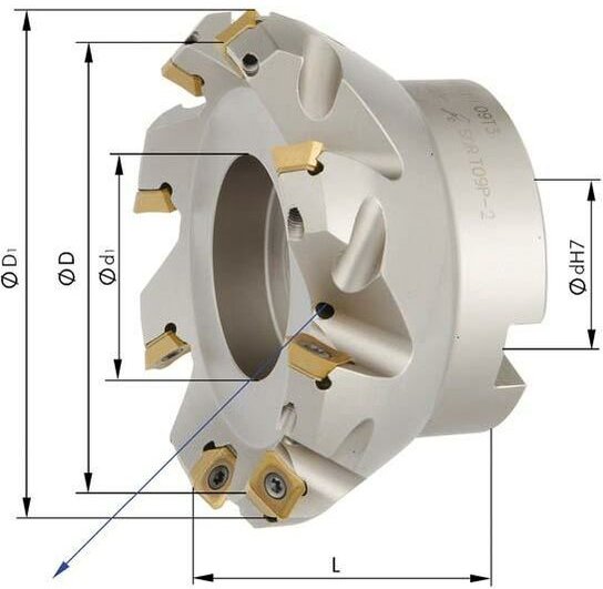 Aufsteck-Planfräser D100mm Z10 für SEMT09T3 Format
