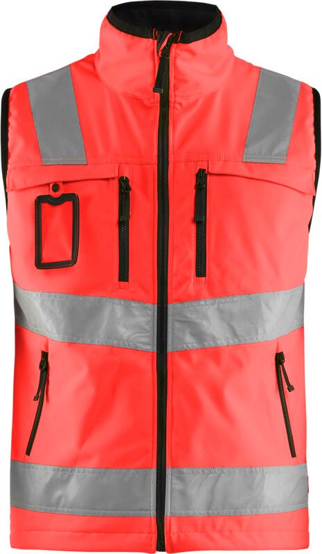 Hochsichtbarer Softshell-Arbeitsschutzweste 3049 - Neonrot L