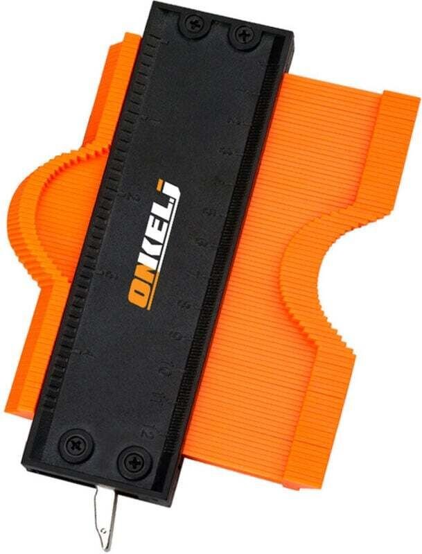 Konturlineal mit verdickter Aluminiumverriegelung, eingebautem Kammkern – unregelmäßig geschweißte Holzritzung, 12 cm