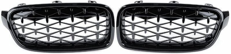 Glänzend schwarzer Diamant-Nierengrill für BMW 3er F30 F31 F35 F80 Limousine Kombi Touring 13–19