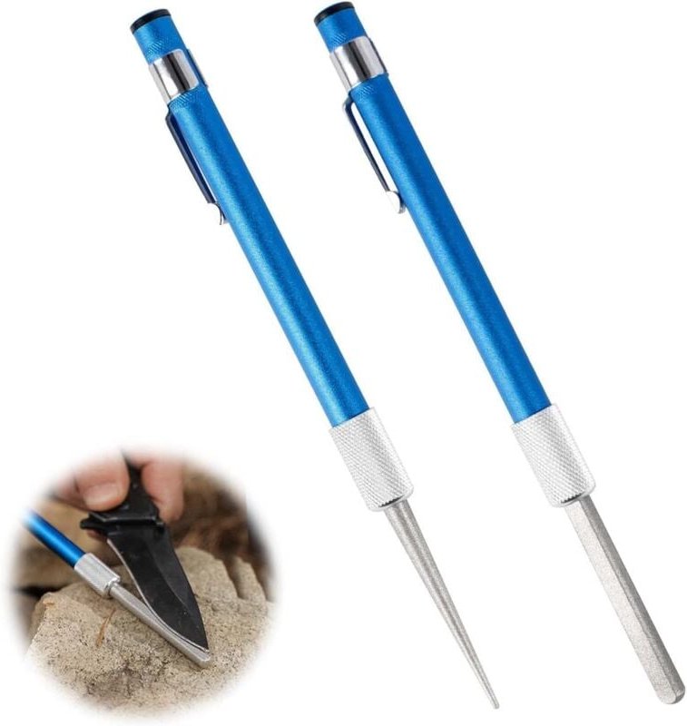 Thumbnail - Sollbry - Schärfstift, 2 Stück tragbare Diamant-Schärfmesser werden für Zackenmesser, Meißelmesser, Diamant-Schärfstab v...