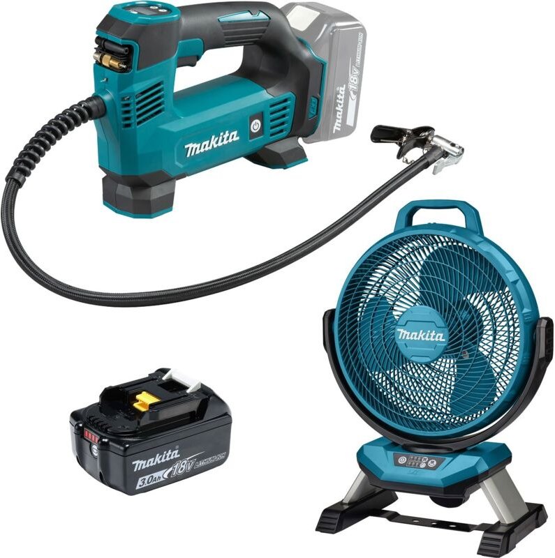 Thumbnail - DMP180F1 Akku-Kompressor 18V / 1x 3,0 Ah Akku + DCF301Z Akku-Lüfter - Makita