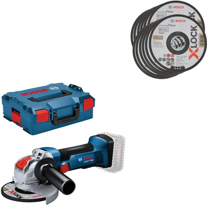 Bosch Akku-Winkelschleifer GWX 18V-8 125 mm Solo Solo in L-BOXX & X-LOCK 125x1 mm 10er-Pack