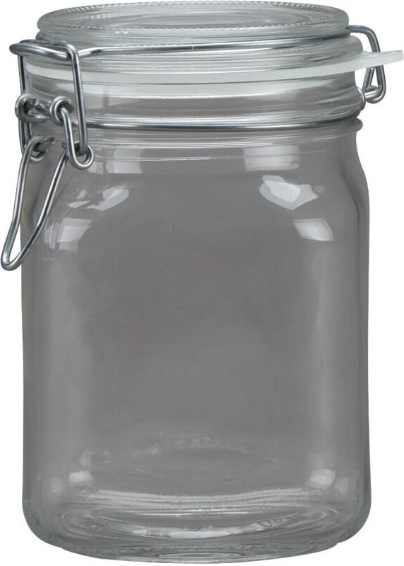 Drahtbügelglas CUCINARE 1115 quadratisch, mit Gummiring 1,0 l