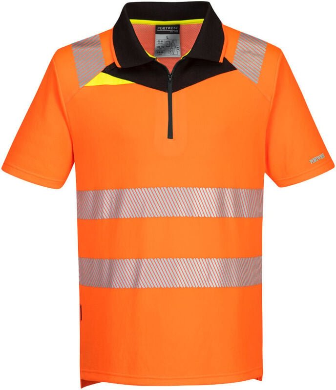 Hochsichtbares Polo Kurzarm DX4 Orange/Schwarz M