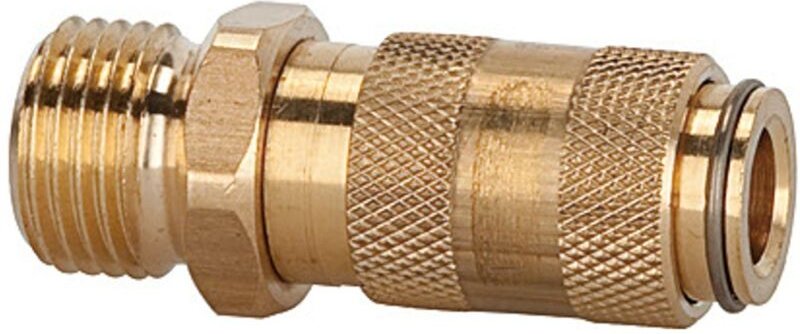 Schnellverschlusskupplung nw 2,7, Messing blank, g 1/8 ag - Riegler