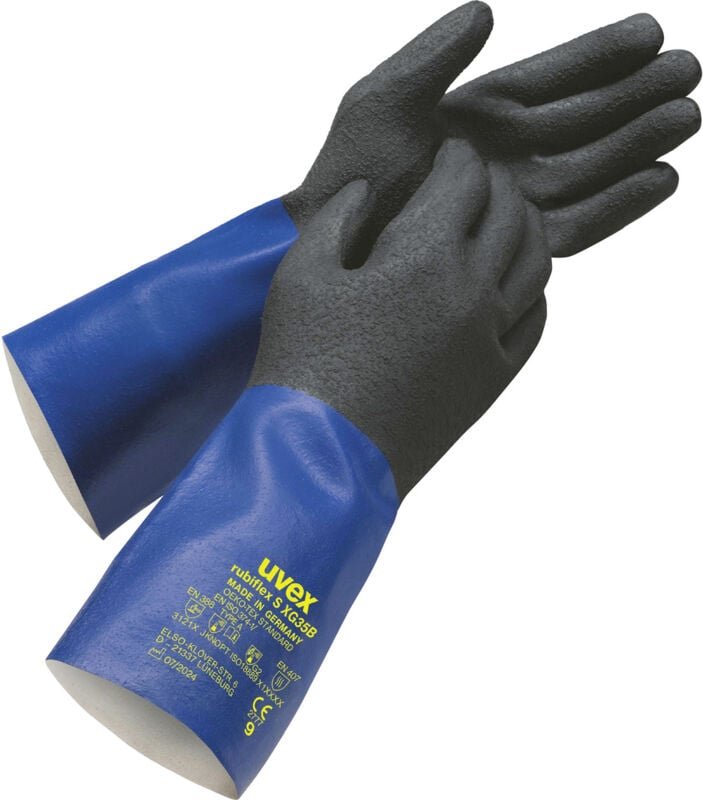 Uvex - 6055710 rubiflex s XG35B Chemiekalienhandschuh Größe (Handschuhe): 10 1 Paar