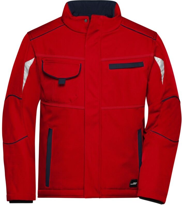 Thumbnail - James&nicholson - Softshelljacke mit warmem Innenfutter JN853 Gr. m red/navy