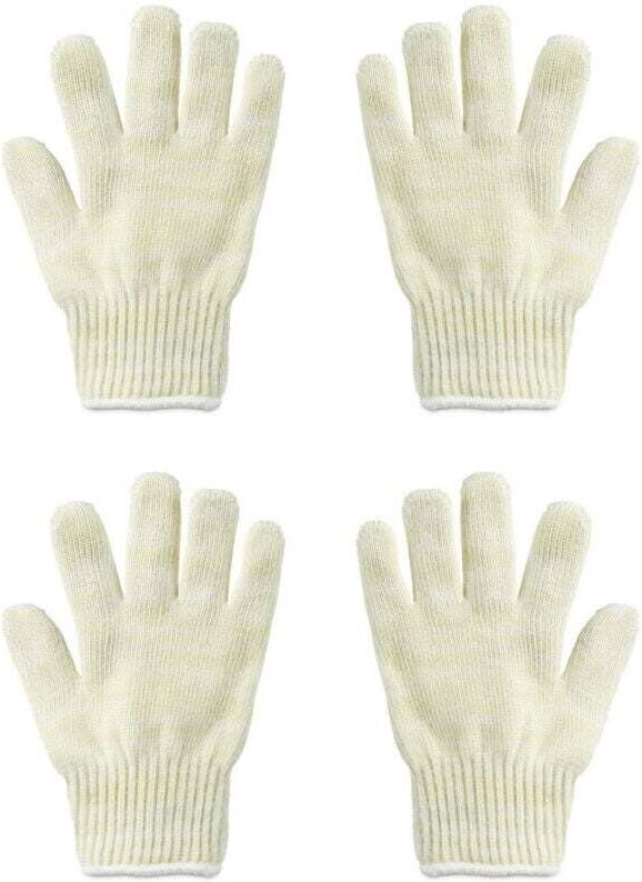 Hitzebeständige Handschuhe, hitzebeständige Fäustlinge, Ofen, Kamin, hitzebeständig bis 300 °C, Universalgröße, Beige (4...