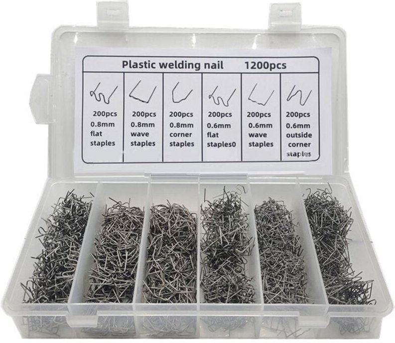 Jeffergarden - 1200PCS Auto Stoßstangen Kunststoff Reparatur Schweißen Nägel Mit Box Ausreichende Heißer Heftklammern Sc...