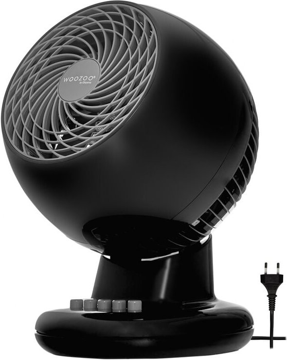 Iris Ohyama Woozoo, 13m², Ventilator, Schwarz, 3 Geschwindigkeiten, Oszillierend, leise, Table Fan, Tischventilator, Lüf...