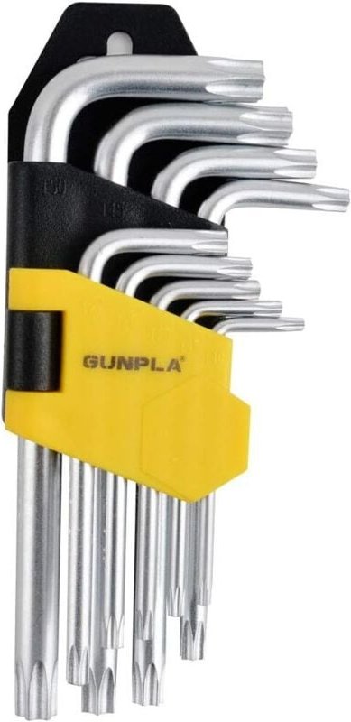 Torx-Inbusschlüssel-Set, 9-teilig, Torx, versetzter Stern, Sechskant, langer Arm, Set mit Aufbewahrungskoffer, 1,5 10 mm...