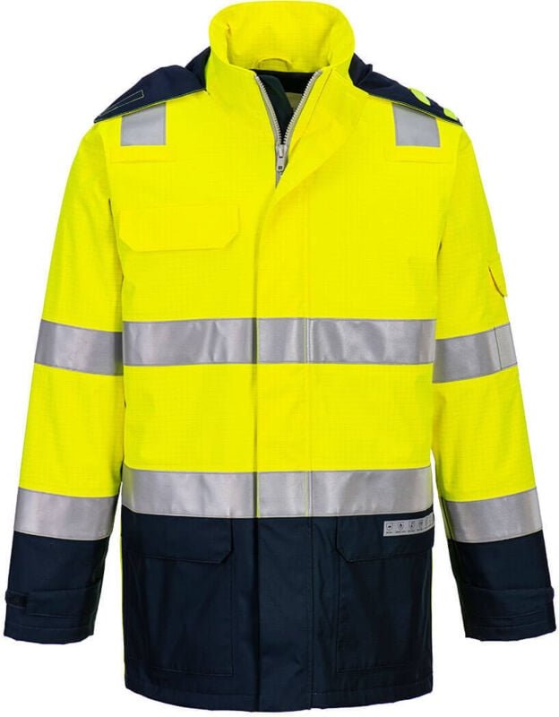 Parka Bizflame Rain+ Hi-Vis Light Arc Gelb/Marine XL