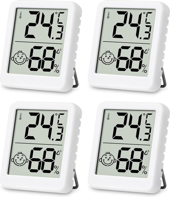 Sollbry Stück Mini-Thermometer-Hygrometer-Innenthermometer, digitales Hygrometer-LCD-Thermometer für Zuhause, Terrarium,...