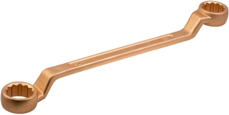 Bahco Funkenfreier, tiefgekröpfter Doppelringschlüssel, 21 x 23 mm, aus Kupferberyllium, 285 mm