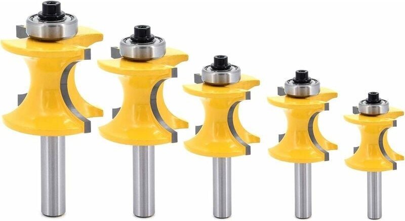 Stück 8 mm Schaft Bullnose mit Säulenperlenfläche/Formfräser, Holzbearbeitungsfräser Radiusfräser 1/4 3/8 1/2 5/8 3/4, H...