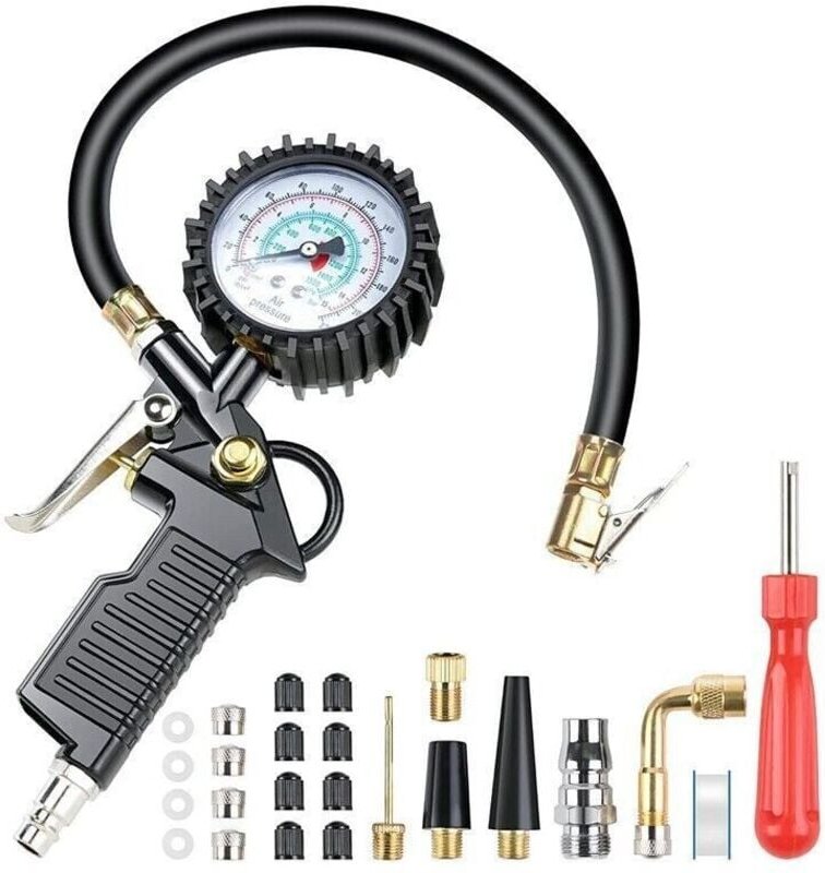 Thumbnail - Digitaler Reifendruckprüfer, 220 PSI, hochpräziser multifunktionaler digitaler Reifendruckprüfer mit 24 Zubehörteilen, t...