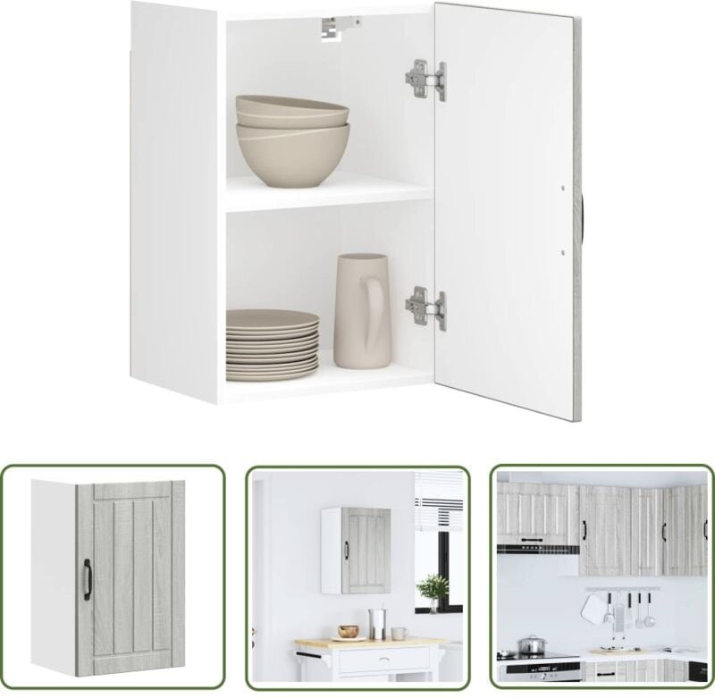 The Living Store - vidaXL Küchen-Hängeschrank Lucca Grau Sonoma Holzwerkstoff