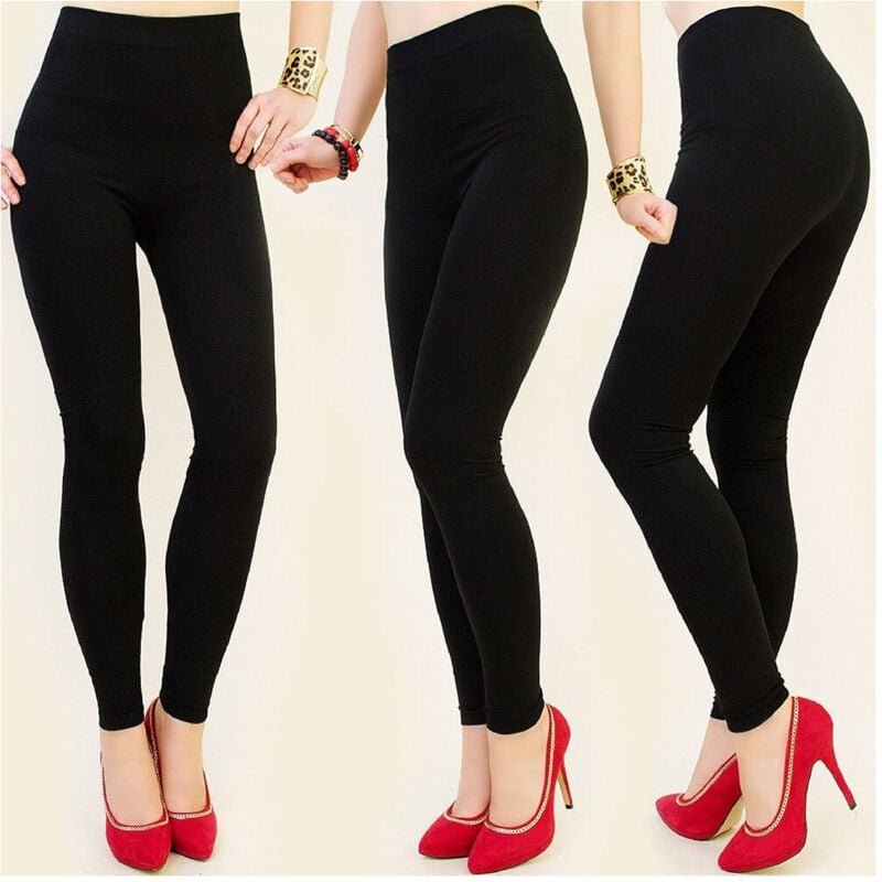 Trade Shop Traesio - Trade Shop - leggings MOD.919 elastischer schwarzer mattstoff für damen, bequem, elegant -