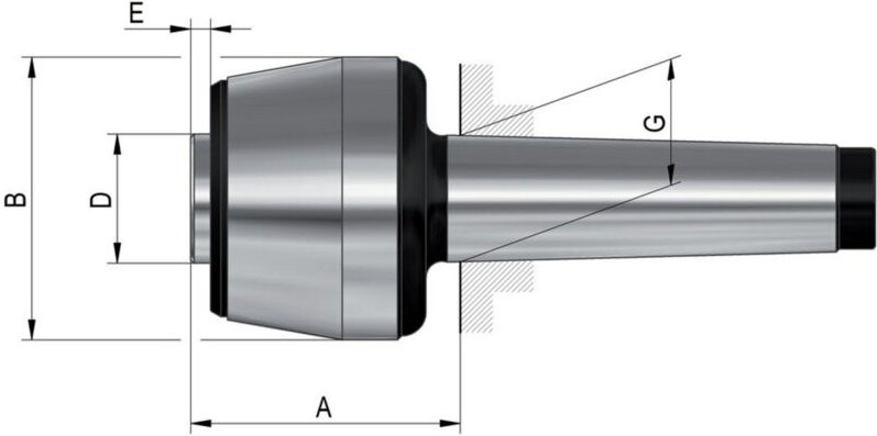 Thumbnail - RÖHM Mitlaufende Körnerspitze K114A MK6