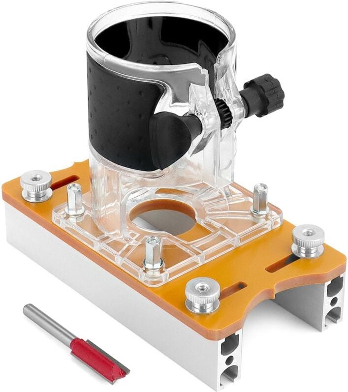 Sollbry - 2-in-1-Schlitzsucher für Holzfräser, für Brettstärken von 0–5 cm, für 65-mm-Besäummaschine aus Aluminiumlegier...