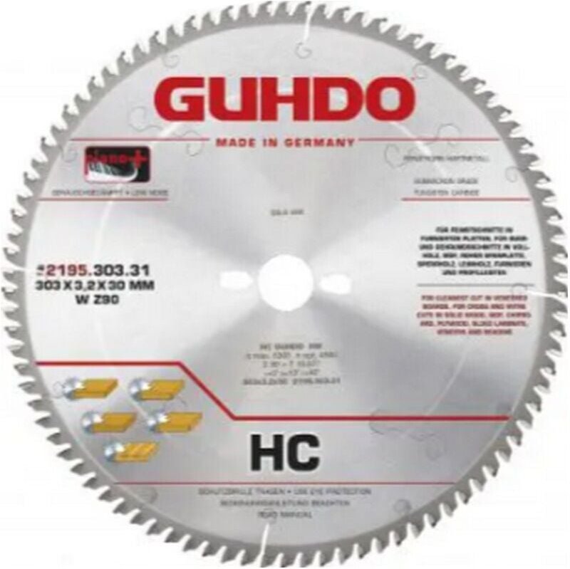 Thumbnail - Guhdo - hm Kreissägeblatt hc High Cut 303 x 3,2 / 2,2 x 30 mm Z90 wz 2195.303.31