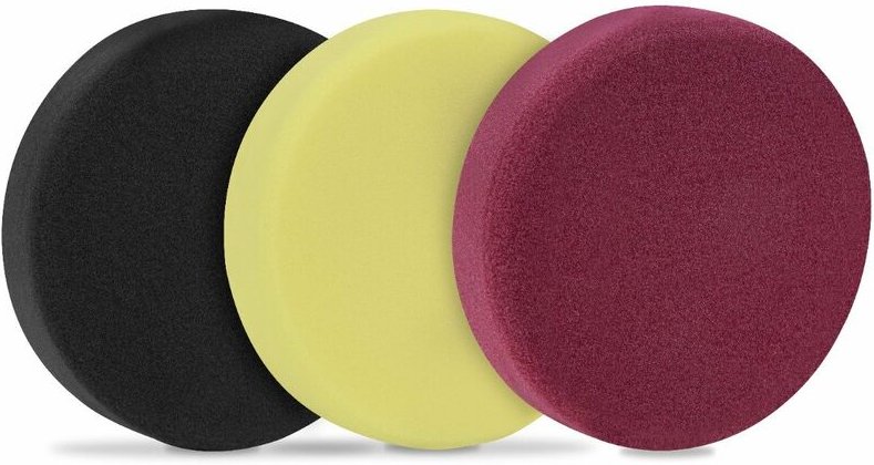 Polierscheiben/Schaumstoff-Polierkissen für Poliermaschinen – Basis-Set – 125 mm – 3 Stück