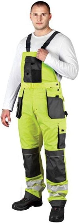 Arbeitslatzhose mit Reflektoren neongelb 56