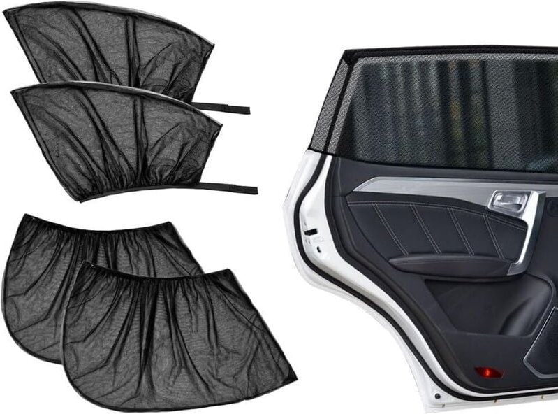 Thumbnail - LaBlanc – 4 Stück Baby-Auto-Sonnenschutz, Auto-Sonnensocken-Sonnenschutz, Fenster-Sonnenschutz, hinten/vorne Auto-Sonnen...