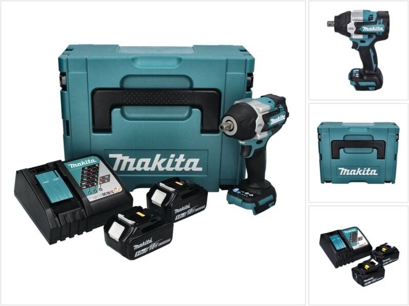 Thumbnail - Akku-Schlagschrauber DTW701RTJ, 18V, 2x 5.0 Ah und Ladegerät im makpac - Makita