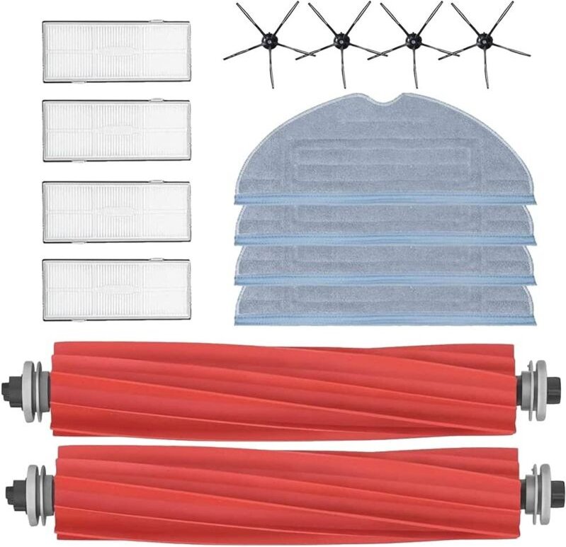 Zubehör für Roborock S7, Filterbürsten-Ersatztuch-Zubehörset, Ersatzteile für Roborock S7, 2 Hauptbürsten, 4 Luftfilter,...
