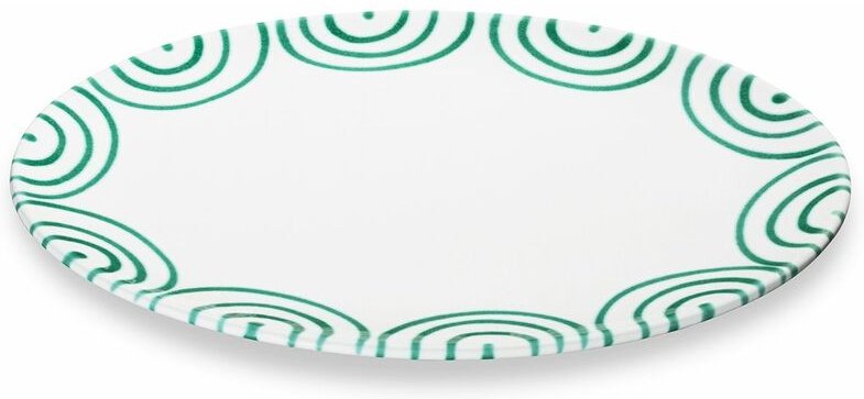 Gmundner Keramik - Grüngeflammt Platte oval (28x21cm)