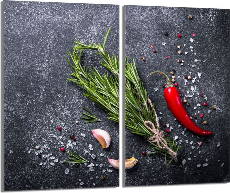 Glasschutzplatte für den Herd 2x30x52 Schiefer