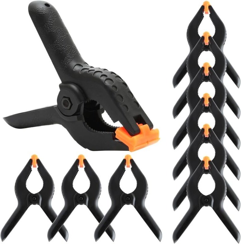 10 Stück 4 Zoll lange Nylon-Kunststoff-Federklemmen für Holzbearbeitung, Gartenmöbel, Fotostudios, Musselin-Hintergründe...