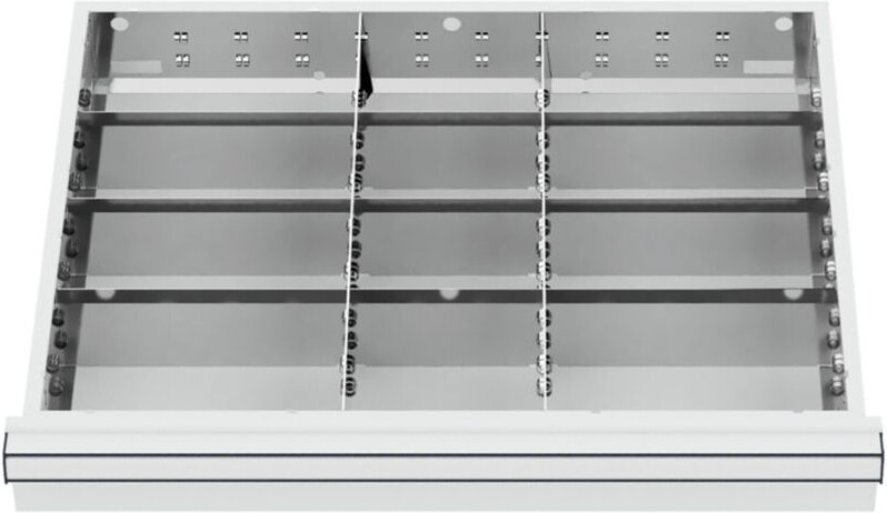 STIER Schubladeneinteilung Metalleinteilung BLH 75 mm Innenmaß 600x450 mm 12 Fächer 6 x TW 225